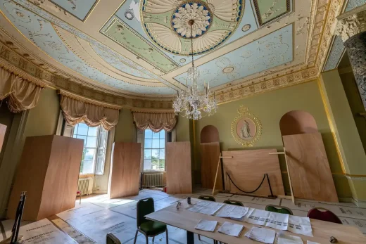 Heaton Hall Manchester building chandelier refurb