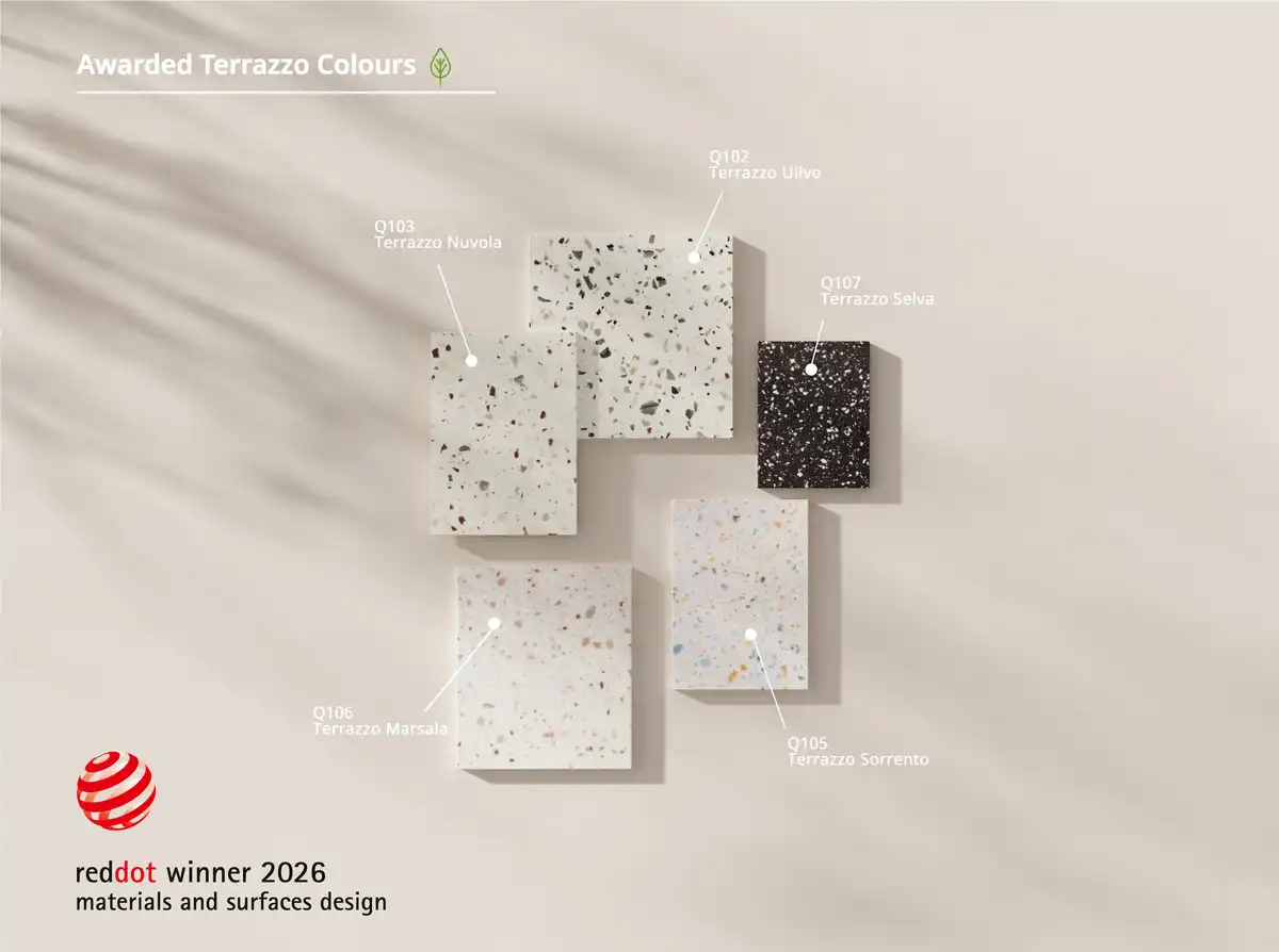 HIMACS Terrazzo Designs receive Red Dot Design Award 2026