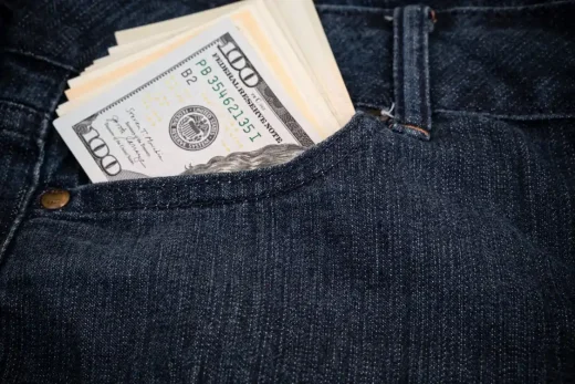 Home improvement interior repair - jeans pocket with money