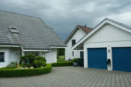 House driveway pavers design garage doors