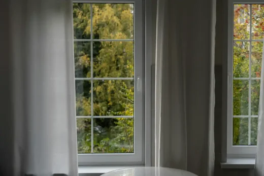 house window curtains transoms and trees - Why Some Homes Feel Expensive Even When They Aren’t Huge