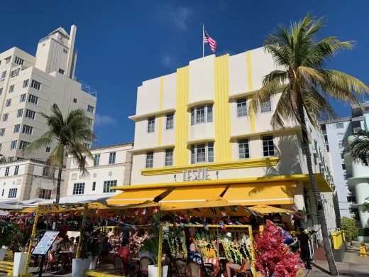 Miami Beach Art Deco building on Ocean Drive