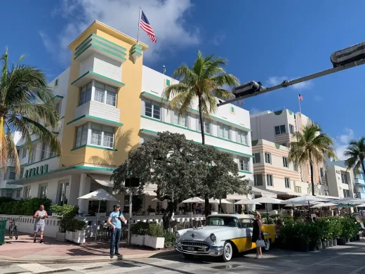 Miami Beach Art Deco building on Ocean Drive