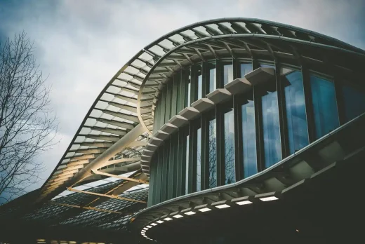 Modern architecture design curved facade framing