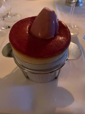 Soufflé - Lemon, raspberry and Highland crowdie
