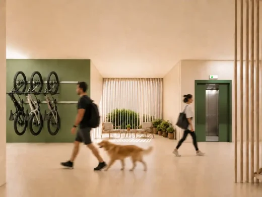 Sustainable affordable housing prototype with shared kitchens