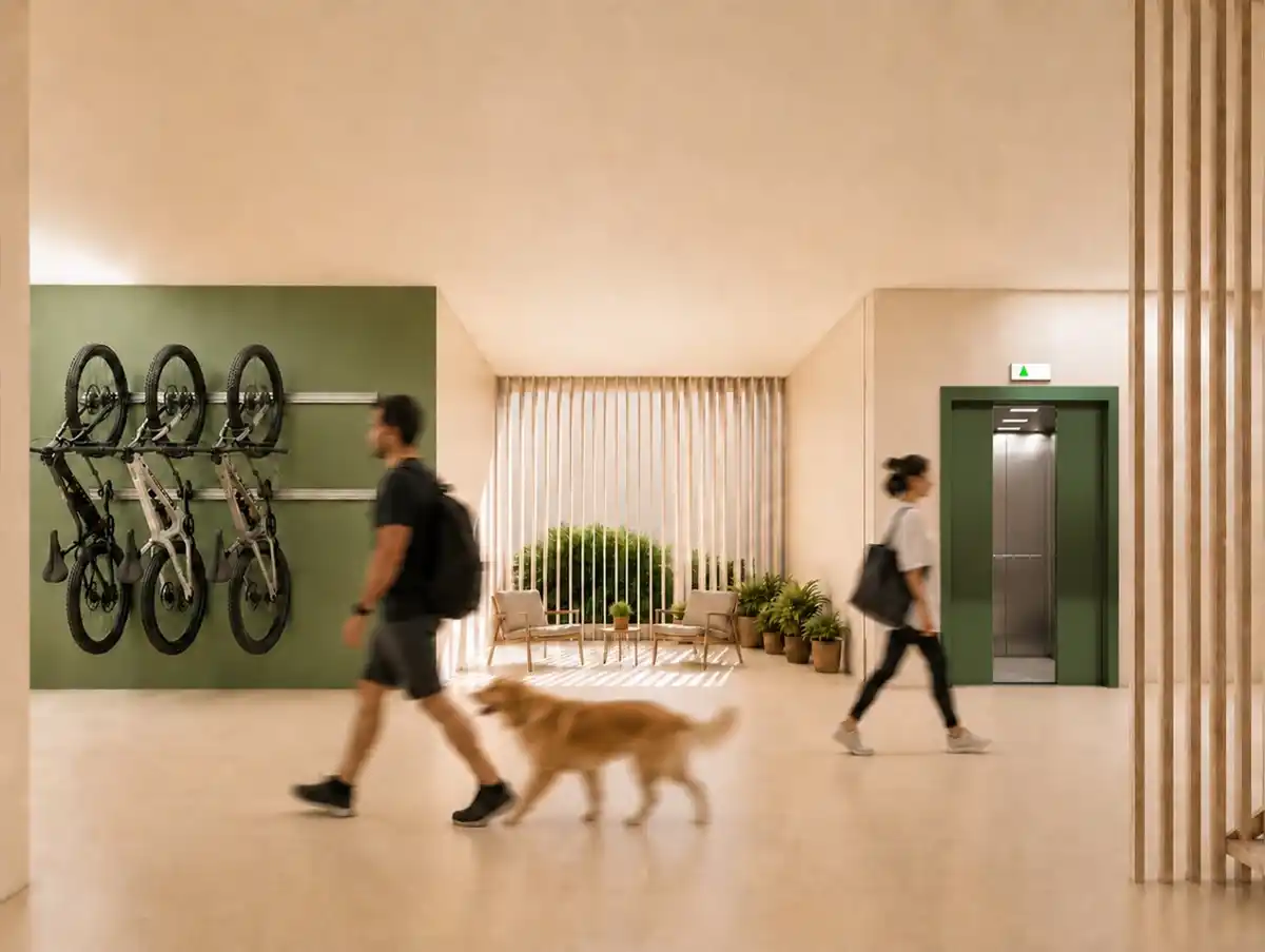 Sustainable affordable housing prototype with shared kitchens