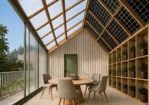Sustainable affordable housing prototype with shared kitchens