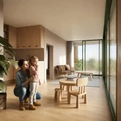 Sustainable affordable housing prototype with shared kitchens
