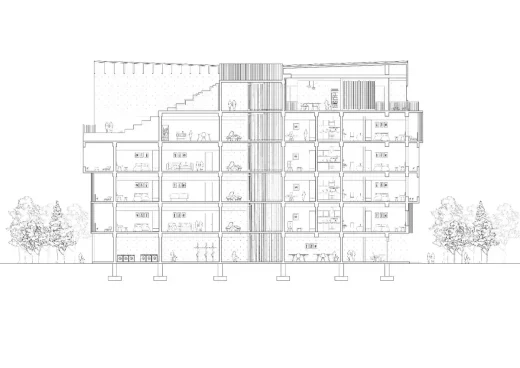 Sustainable affordable housing prototype with shared kitchens