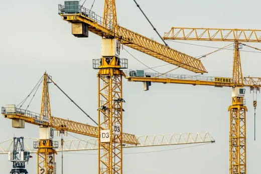 American construction site building work