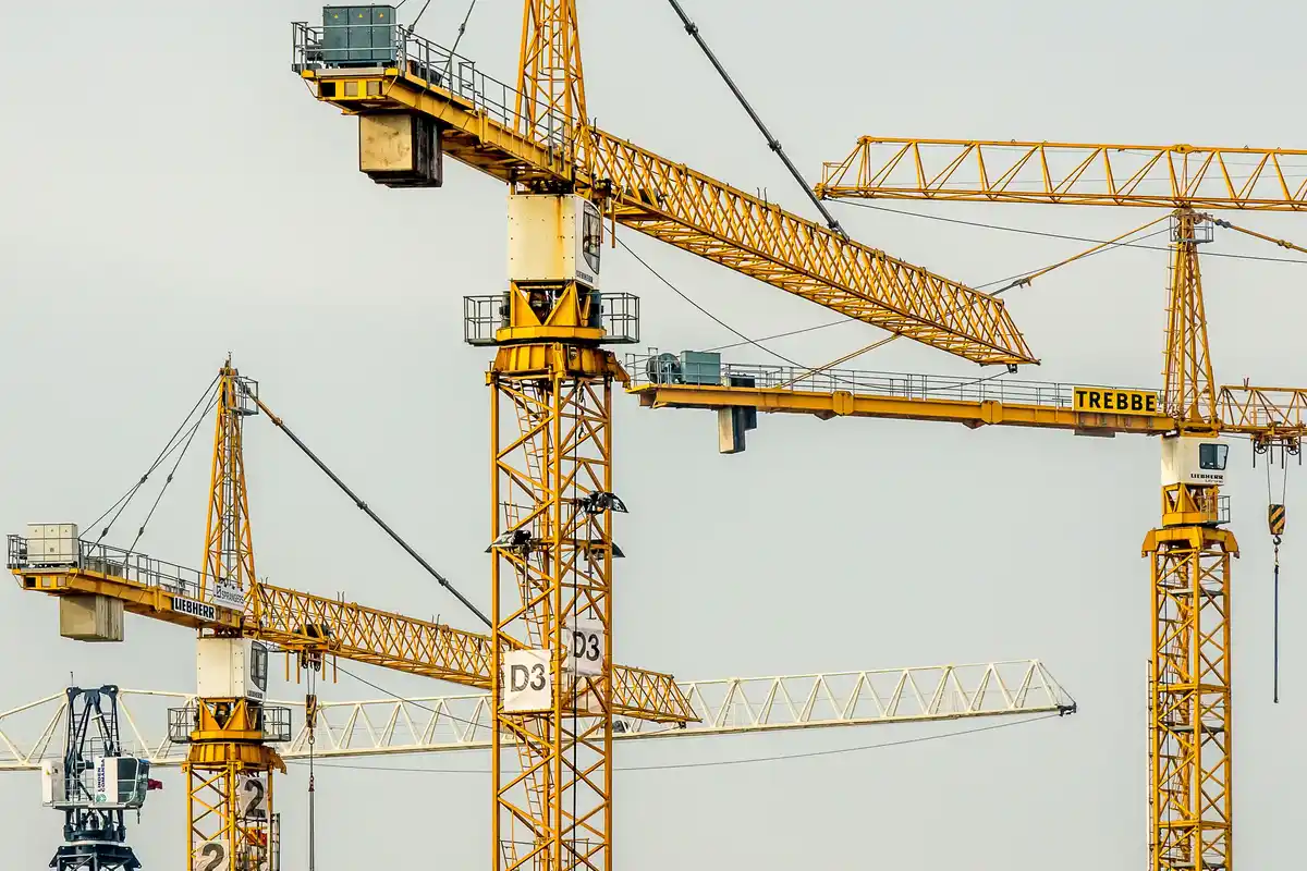 American construction site building work