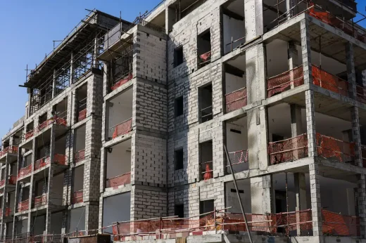 Building construction site work blocks