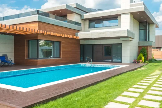 modern property pool garden