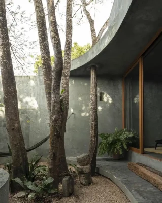 The Green Brutalist Grotto Yucatán Mexico residence